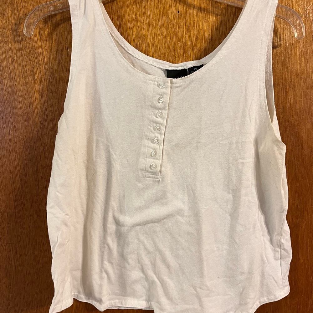 Erika White Sleeveless Boxy Crop Top